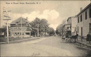 Branchville New Jersey NJ View of Broad St. c1910 Postcard