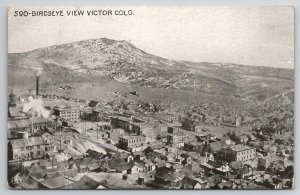 Victor Colorado Bird's Eye View Homes Buildings Factory Town Scene Postcard O22