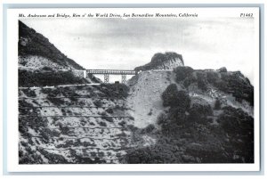 c1940 Mt Anderson Bridge Rim O' San Bernardino Mountains California CA Postcard