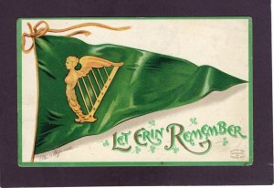 Antique St. Pats Day postcardLet Erin Remember- signed Ellen Clapsaddle 1910