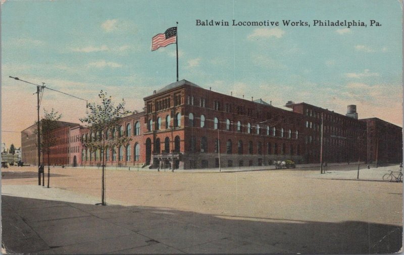 Postcard Baldwin Locomotive Works Philadelphia PA