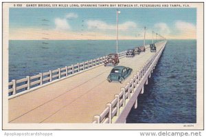 Gandy Bridge Between Tampa And St Petersburg Florida 1936 Curteich