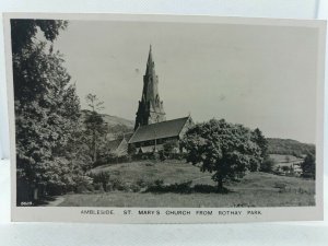 Vintage Rp Postcard St Marys Church Ambleside From Rothay Park Real Photo