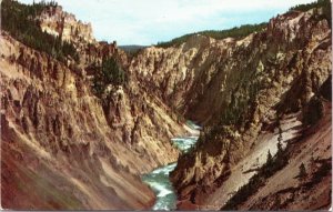 postcard Yellowstone National Park - Grand Canyon of Yellowstone lower falls