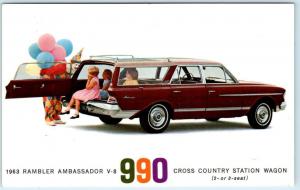 Auto~Car Advertising 1963 RAMBLER AMBASSADOR  990 Cross Country Station Wagon