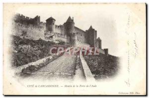 Old Postcard Cite De Carcassonne Montee De La Porte De I & # 39Aude