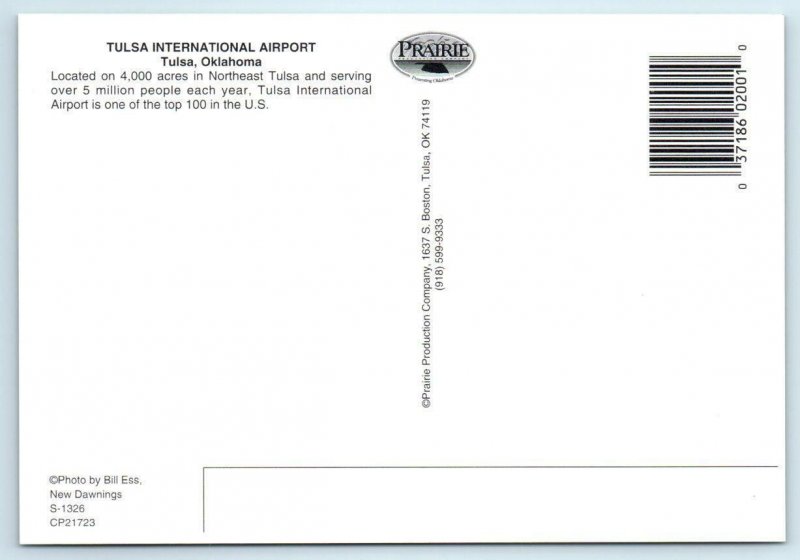 TULSA INTERNATIONAL AIRPORT, Oklahoma OK ~ Aerial View  4x6 Postcard