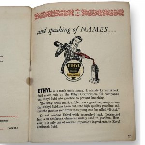 1942 Ethyl Gasoline Additive Promotional Booklet - List of Names & Meanings