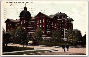 1924 Saint Vincent Hospital Erie Pennsylvania Medical Building Posted Postcard