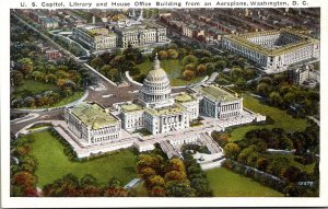 Washington D C Aeroplane View U S Capitol Library and House office Building