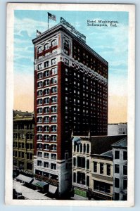 Indianapolis Indiana Postcard Hotel Washington Aerial View Building 1920 Vintage