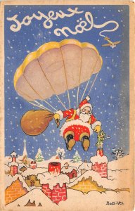 US6432 Santa Claus with parachute noel  christmas  france greetings