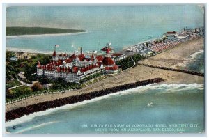 c1920 Bird's Eye View Of Coronado Hotel Tent City San Diego California Postcard