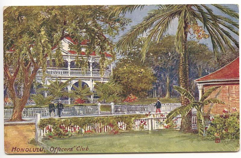 Hawaii Honolulu Officers Club Raphael Tuck Postcard