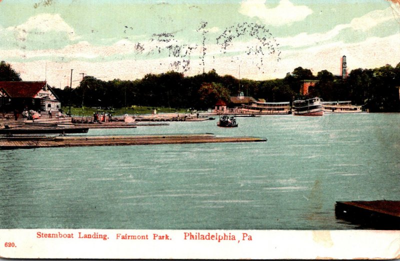 Pennsylvania Philadelphia Fairmount Park Steamboat Landing 1907