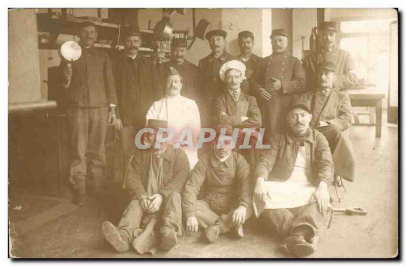 PHOTO CARD Army cooks Regiment (Gerogette Chatenay Street march of Alfortvill...