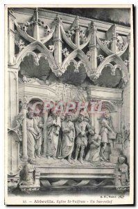 Old Postcard Abbeville Church St Vulfran A Bas Relief