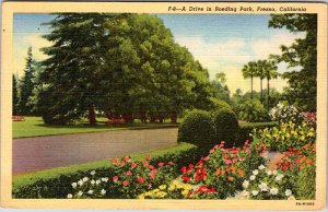 Postcard ROAD SCENE Fresno California CA AL0909