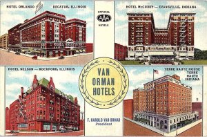 Postcard HOTEL SCENE Decatur Illinois IL AI8943