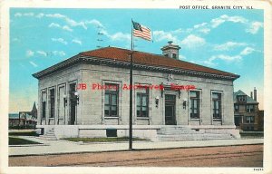 IL, Granite City, Illinois, Post Office, Exterior View, Curt Teich No 74075