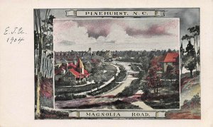 Magnolia Road, Pinehurst, North Carolina,  1904 Postcard, Unused