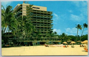 Waikiki Honolulu Hawaii 1960s Postcard Hawaiian Village Waikiki