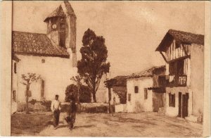 CPA BIDART L'Eglise et la Mairie de Bidart (1142461)