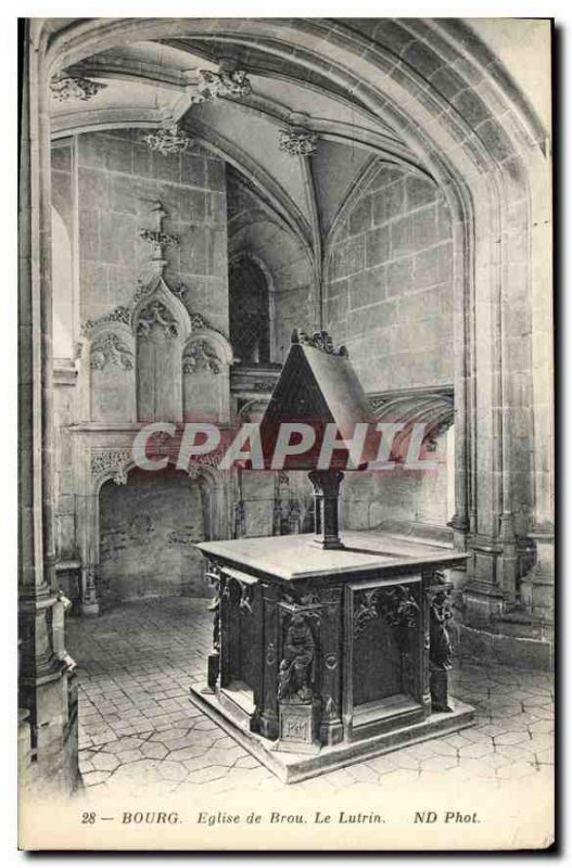 Postcard Old Brou Church Bourg The Lectern