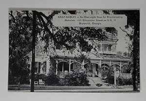 Vintage Georgia Postcard - Brunswick - Gray Gables - Gloucester Street