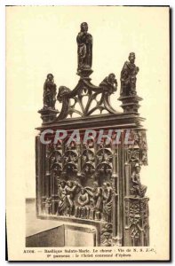 Postcard Auch Old St. Mary's Basilica The NSJC Life Choir 9 panel Christ crow...