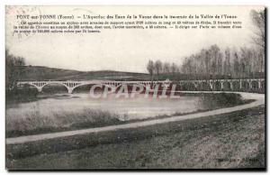 Old Postcard Pont sur Yonne L & # 39aqueduc water valve in the crossing of th...