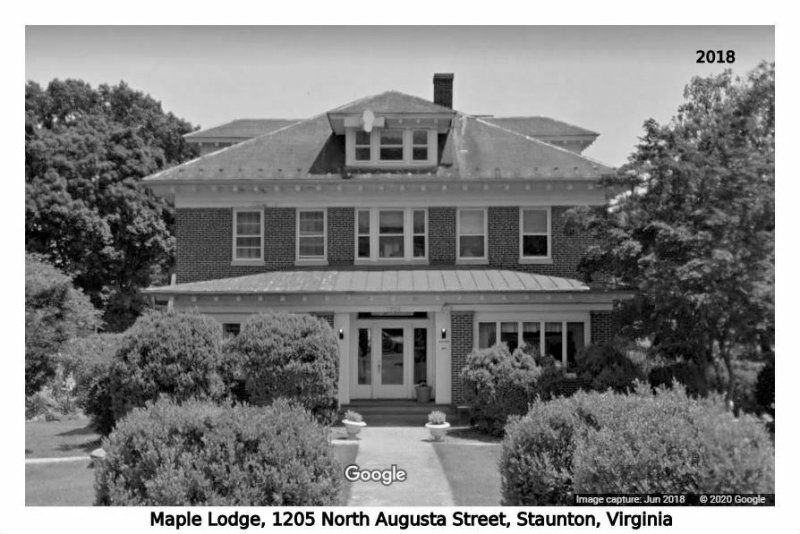 Stanton VA Big Brick American Square Maple Lodge @ 1205 N Augusta St 1949 B&W