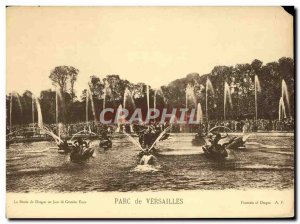 Old Postcard Large Format Versailles Dragon Basin one day of many waters 28 *...