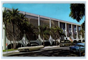 Clearwater New Public Library Old Cars Downton Florida FL Vintage Postcard