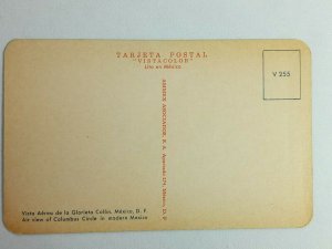 Vintage Postcard Vista Aerea de la Glorieta Colon Mexico Air View Columbus Circl 