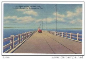 Gandy Bridge, Six Miles Long,between Tampa and St. Petersburg, Florida,  30-40s