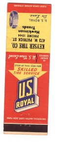 US Royal Tire Matchbook Cover, Keyser Tire Co.