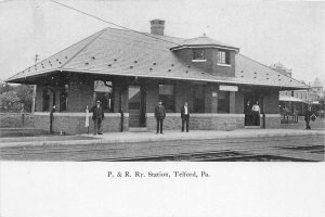 J5/ Telford Pennsylvania Postcard c1910 Penn Railroad Depot Station  39 