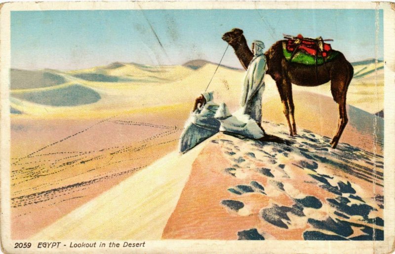 CPA Lehnert & Landrock 2059 Lookout in the Desert EGYPT (917093)