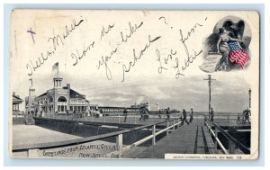 1906 New Steel Pier, Greetings from Atlantic City New Jersey NJ PMC Postcard