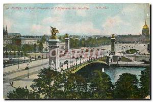 Old Postcard Paris The Alexander Bridge and the Esplanade des Invalides