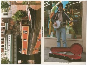 Nottingham Busker Banjo at Shop Canal 2x Postcard s