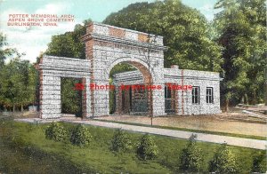 IA, Burlington, Iowa, Aspen Grove Cemetery, Potter Memorial Arch, Knox Pub