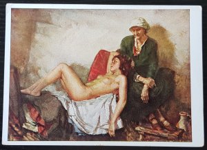 GERMANY THIRD 3RD REICH ORIGINAL PROPAGANDA CARD MUNICH HOUSE OF ART NUDE