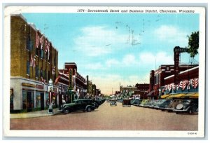 1943 Seventeenth Street Business District Exterior Cheyenne Wyoming WY Postcard