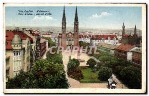 Old Postcard Wiesbaden Luisenplatz Square Louise Louisa Place