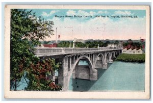 1922 Morgan Street Bridge Nearly 1000 Ft. In Length Rockford IL Posted Postcard