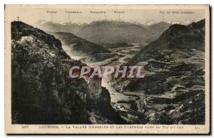 Old Postcard Lourdes La Vallee Argeles and Pyrenees views of Pic du Jer