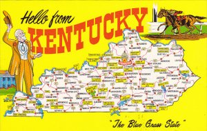 Greetings Hello From Kentucky With Map