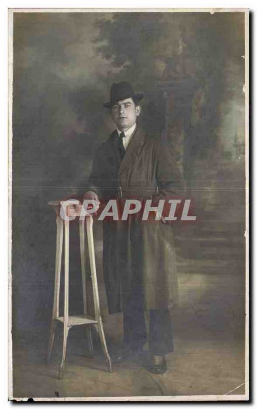 PHOTO CARD Fantasy - Men - young man wearing hat - Old Postcard